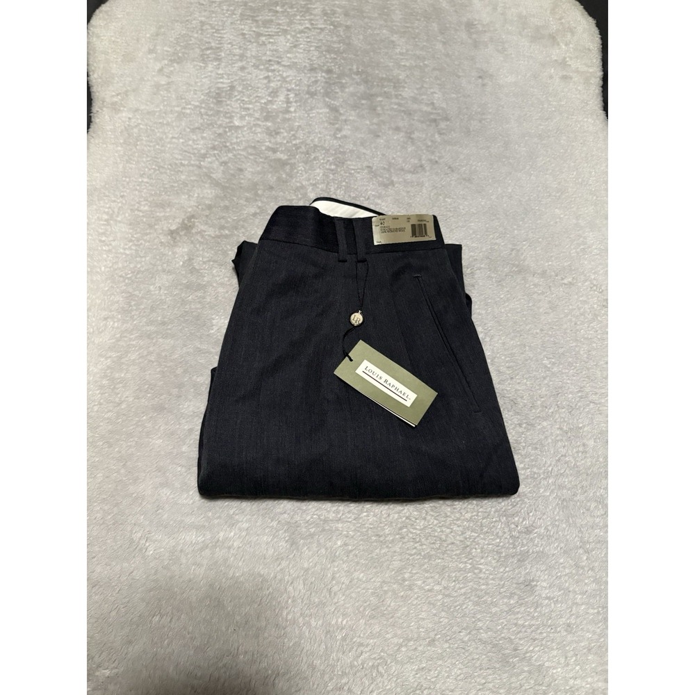 Louis Raphael Dress Pants Mens 40 Charcoal 100% Worsted Wool Unhemmed